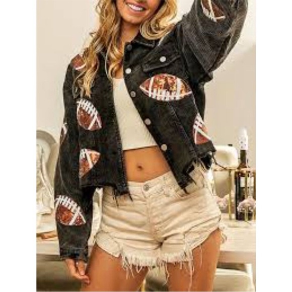 BiBI Football Sequin corduroy Jacket - Picture 2 of 5